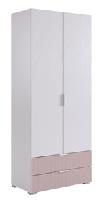 Двухдверный шкаф Зефир 108.01 (белое дерево/пудра розовая (эмаль)) в Пензе