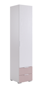 Шкаф однодверный с ящиками Зефир 107.01 (белое дерево/пудра розовая (эмаль)) в Пензе