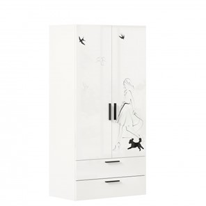 Двухстворчатый шкаф комбинированный Джоли ЛД 535.040, Серый шелк в Пензе