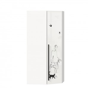 Распашной угловой шкаф Джоли 45 ЛД 535.030, Серый шелк в Пензе