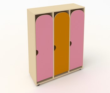 Шкаф детский распашной ШГ3 Беж+Розовый+Оранжевый в Пензе