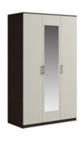 Шкаф 3 двери Genesis Светлана, с зеркалом, венге/дуб молочный в Пензе