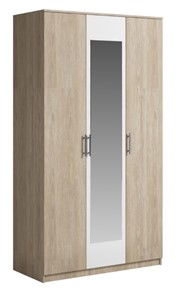 Шкаф 3 двери Genesis Светлана, с зеркалом, белый/дуб сонома в Пензе
