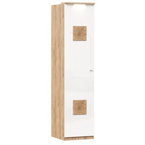 Шкаф одностворчатый с декор. накладками Фиджи 659.225, белый в Пензе