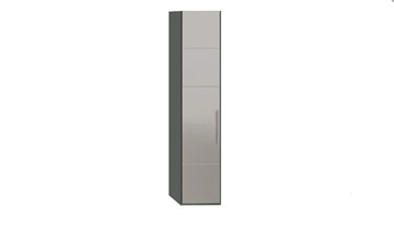 Распашной шкаф Наоми с зеркальной дверью левый, цвет Фон серый, Джут СМ-208.07.02 L в Пензе