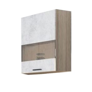 Шкаф кухонный со стеклом Модус, Ш500с/720, цемент светлый в Пензе