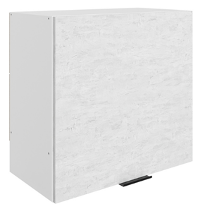 Настенный шкаф Стоун L600 Н566 (1 дв. гл.) (белый/белая скала) в Пензе