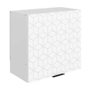 Шкаф навесной под вытяжку Стоун L600 Н566 (1 дв. гл.) с фрезировкой (белый/джелато софттач) в Пензе