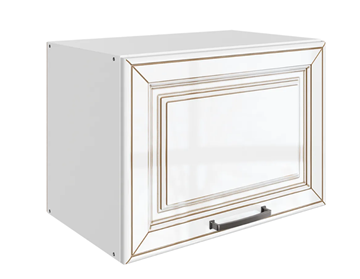 Шкаф кухонный Атланта L500 Н360 (1 дв. гл.) эмаль (белый/белый глянец патина золото) в Пензе