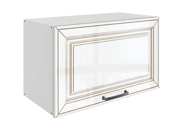 Кухонный шкаф Атланта L600 Н360 (1 дв. гл.) эмаль (белый/белый глянец патина золото) в Пензе