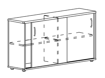 Шкаф-купе низкий Albero, для 2-х столов 60 (124,4х36,4х75,6) в Пензе
