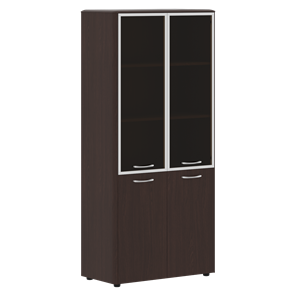 Шкаф комбинированный с дверьми в алюминиевой рамке DIONI Венге DHC 85.7  (850х430х1930) в Пензе