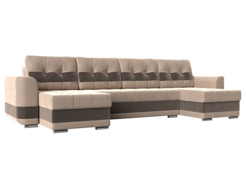 П-образный диван Честер, Бежевый/коричневый (велюр) в Пензе