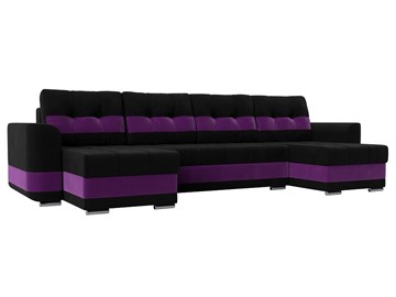 П-образный диван Честер, Черный/фиолетовый (вельвет) в Пензе