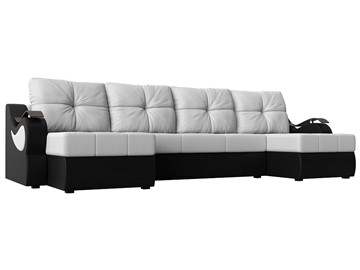 П-образный диван Меркурий П, Белый/черный (экокожа) в Пензе