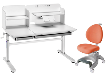 Комплект парта + кресло Iris II Grey + Cielo Orange + чехол для кресла в подарок в Пензе