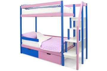 Двухэтажная детская кровать Svogen синий-лаванда в Пензе