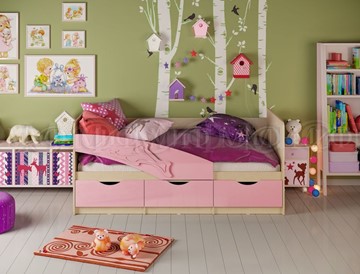 Кровать детская Дельфин, Розовый глянец 80х180 в Пензе