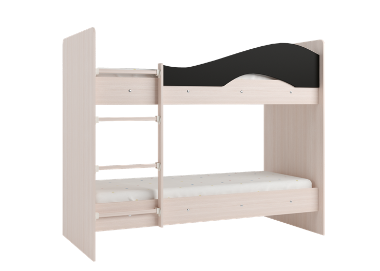 Детская  двухъярусная кровать Мая с 2 ящиками на щитах, корпус Млечный дуб, фасад Венге в Пензе - изображение 3