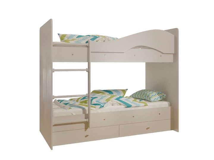 Двухэтажная кровать Мая с 2 ящиками на щитах, цвет Млечный дуб в Пензе - изображение 4