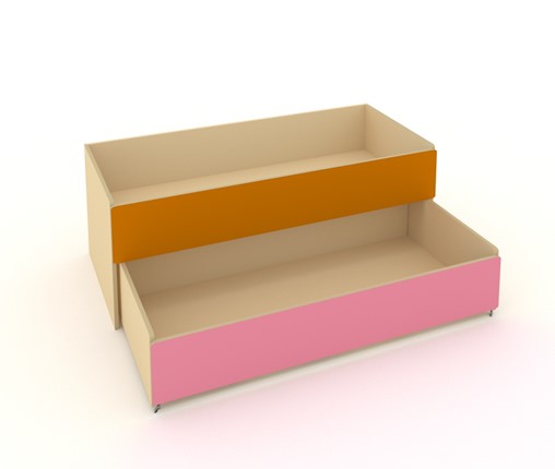 Кровать в детскую 2-х уровневая КД-2, Беж + Оранжевый + Розовый в Пензе - изображение