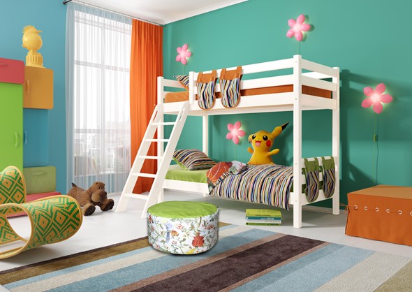Двухэтажная детская кровать Соня, Вариант 10 Белый в Пензе - изображение