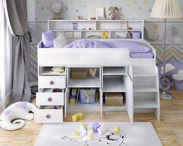 Детская кровать-чердак Малыш-5, цвет Винтерберг в Пензе - предосмотр 3