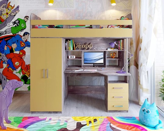 Детская кровать-чердак Аракс, каркас Бетон, фасад Зира в Пензе - изображение