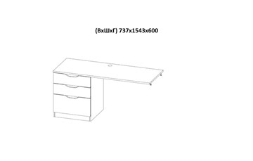 Кровать-чердак с письменным столом и шкафом POLINI Kids Simple Белый / Бетон в Пензе - предосмотр 9