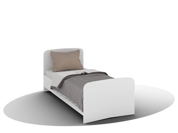 Односпальная кровать ВЕГА Кровать Кр-08 900 с плоским основанием (Белый древесный) в Пензе