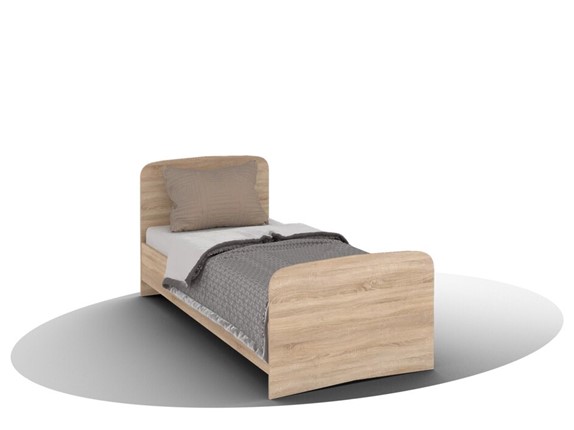 Кровать детская  ВЕГА Кровать Кр-08 900 с плоским основанием (Сонома) в Пензе - изображение