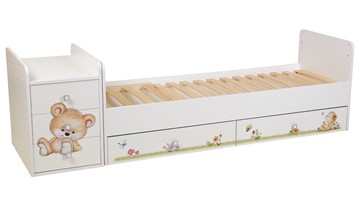 Детская кровать с комодом Фея 1100 Медвежонок Белый в Пензе - предосмотр 2