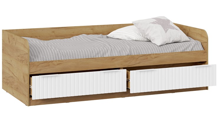 Кроватка Хилтон Тип 1 900 (Дуб Крафт Золотой/Белый матовый) в Пензе - изображение 1