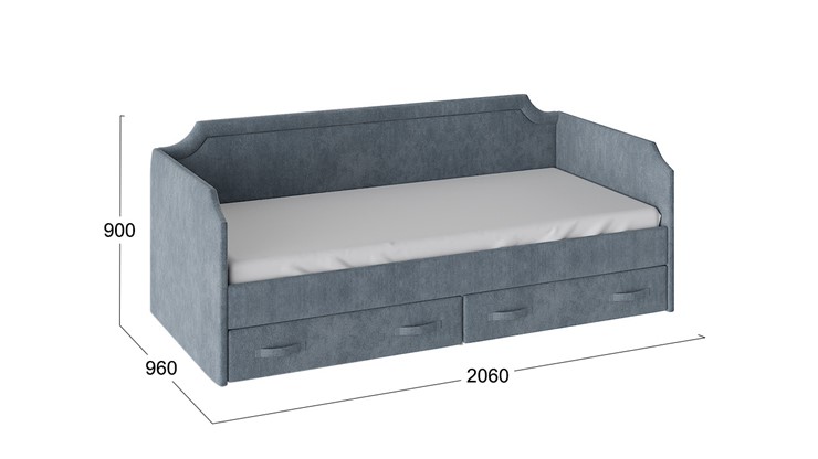 Детская кровать Кантри Тип 1, ТД-308.12.02 (Замша синяя) в Пензе - изображение 2