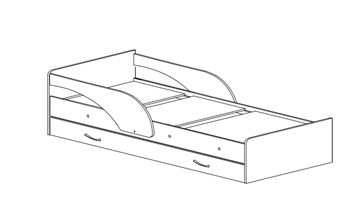 Детская кровать с ящиками Максимка, цвет Млечный дуб в Пензе - предосмотр 1