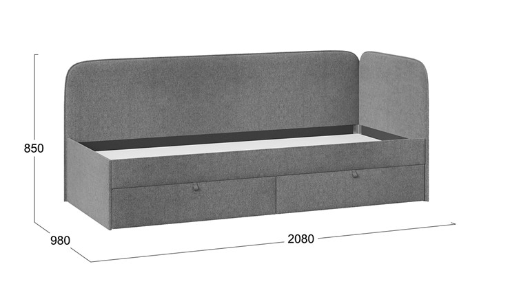 Кровать в детскую Молли тип 1 (90), Микровелюр Scandi Graphite 22 в Пензе - изображение 3