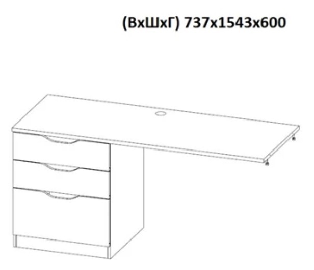Кровать 2-х ярусная с письменным столом и шкафом POLINI Kids Simple Белый / Серый в Пензе - изображение 6