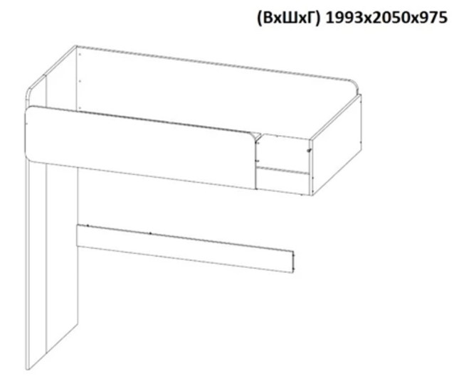 Кровать 2-х ярусная с письменным столом и шкафом POLINI Kids Simple Белый / Серый в Пензе - изображение 8