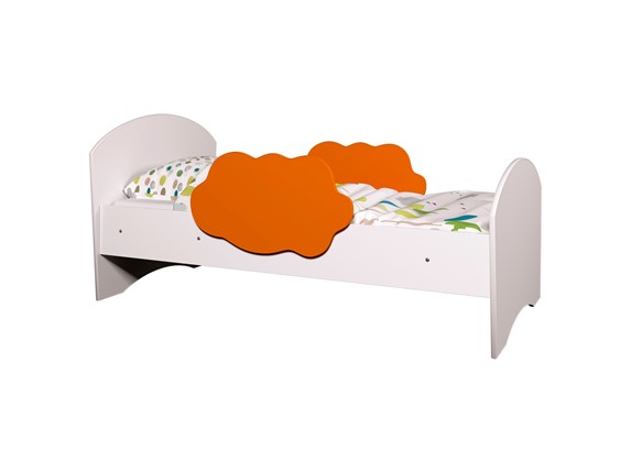 Детская кровать Тучка, корпус Белый, фасад Оранжевый в Пензе - изображение