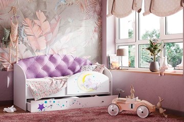 Детская кровать с ящиками Звездочка с бортиком, Фиолетовый в Пензе