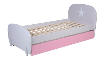 Кровать с ящиком POLINI Kids Mirum 1915 Серый / розовый в Пензе
