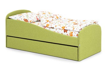 Мягкая кровать с ящиком Letmo авокадо (рогожка) в Пензе