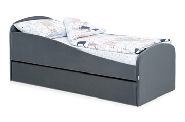 Кровать в детскую с ящиком Letmo графит (велюр) в Пензе
