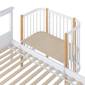 Кроватка детская приставная POLINI Kids Simple 105 Белый / Бук в Пензе - предосмотр 3