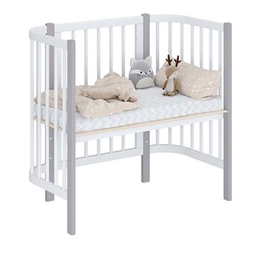 Приставная кровать POLINI Kids Simple 105 Белый / Серый в Пензе - предосмотр 1