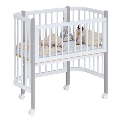 Приставная кровать POLINI Kids Simple 105 Белый / Серый в Пензе - изображение
