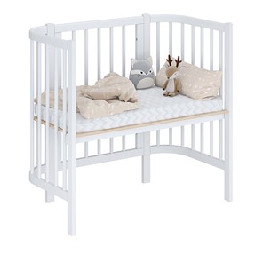 Кроватка детская приставная POLINI Kids Simple 105 Белый в Пензе - предосмотр 1