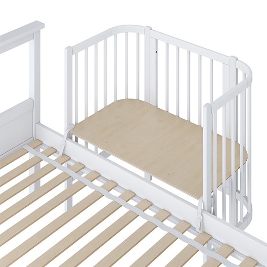 Кроватка детская приставная POLINI Kids Simple 105 Белый в Пензе - изображение 2