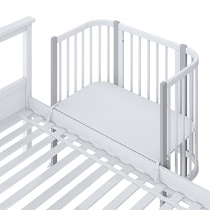 Кроватка детская приставная POLINI Kids Simple 120 Белый / Серый в Пензе - предосмотр 4