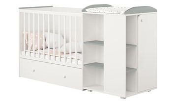 Многофункциональная кровать с комодом POLINI Kids Ameli 800 Белый / Серый, серия AMELI в Пензе - предосмотр 1